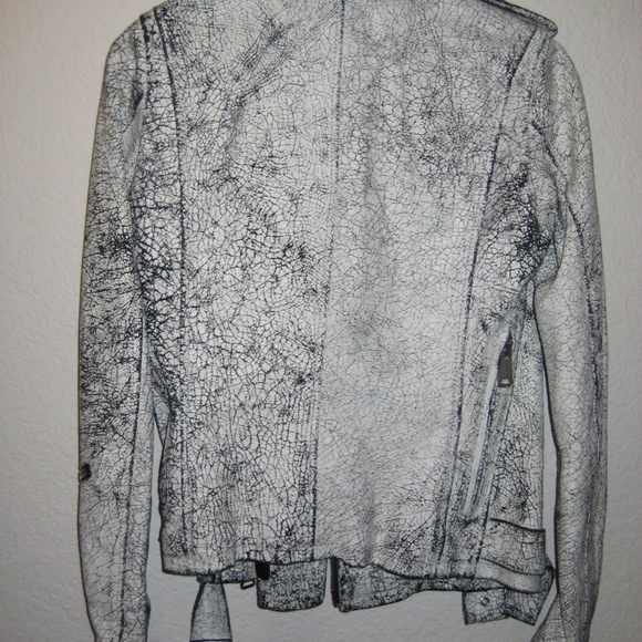 R13 Cracked White Leather Jacket Size XS/S - Picture 7 of 8